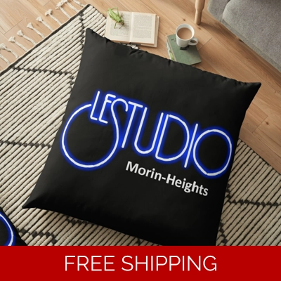 Floor Pillow Case A White & Blue logo MH White